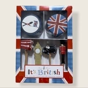 It's British Britain England Cupcake Decorating Party Set Big Ben Union Jack